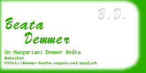 beata demmer business card